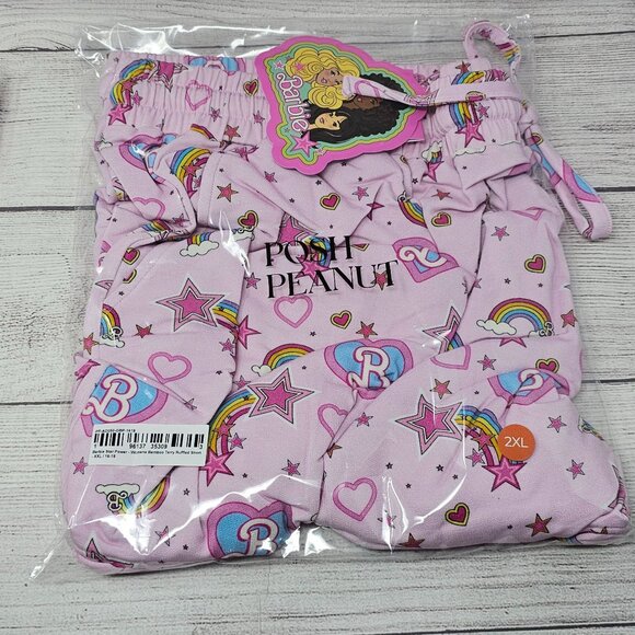 NWT Posh Peanut Women's Barbie Star Power Terry Ruffled Shorts Size XX-Large - Picture 2 of 3